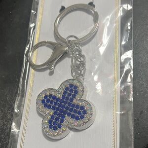 Blue and Silver Keychain Accessory
